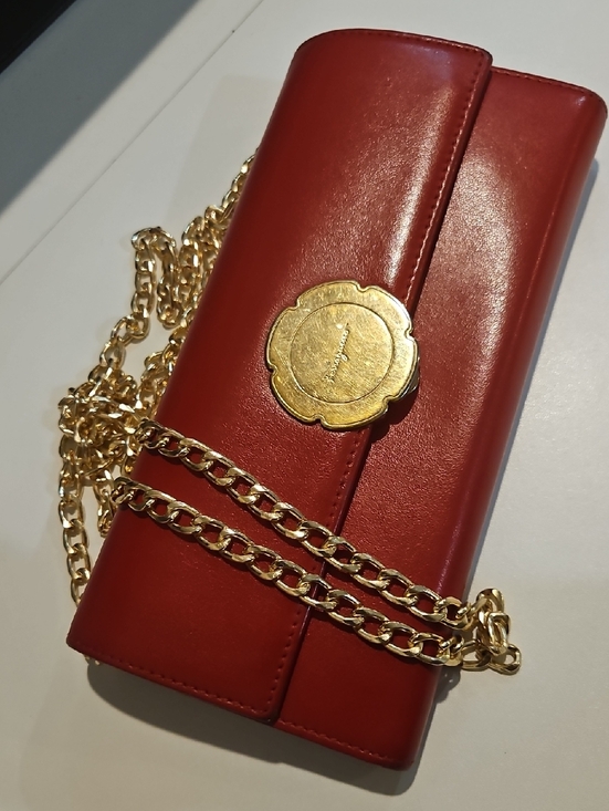 Salvatore Ferragamo Handbags - Red leather Salvatore Ferragamo continental Wallet/crossbody